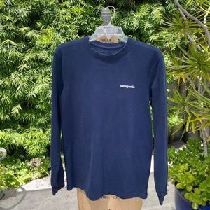 Patagonia P-6 Logo Responsibili-Tee Long-Sleeve Shirt Men's XS Classic Navy Blue